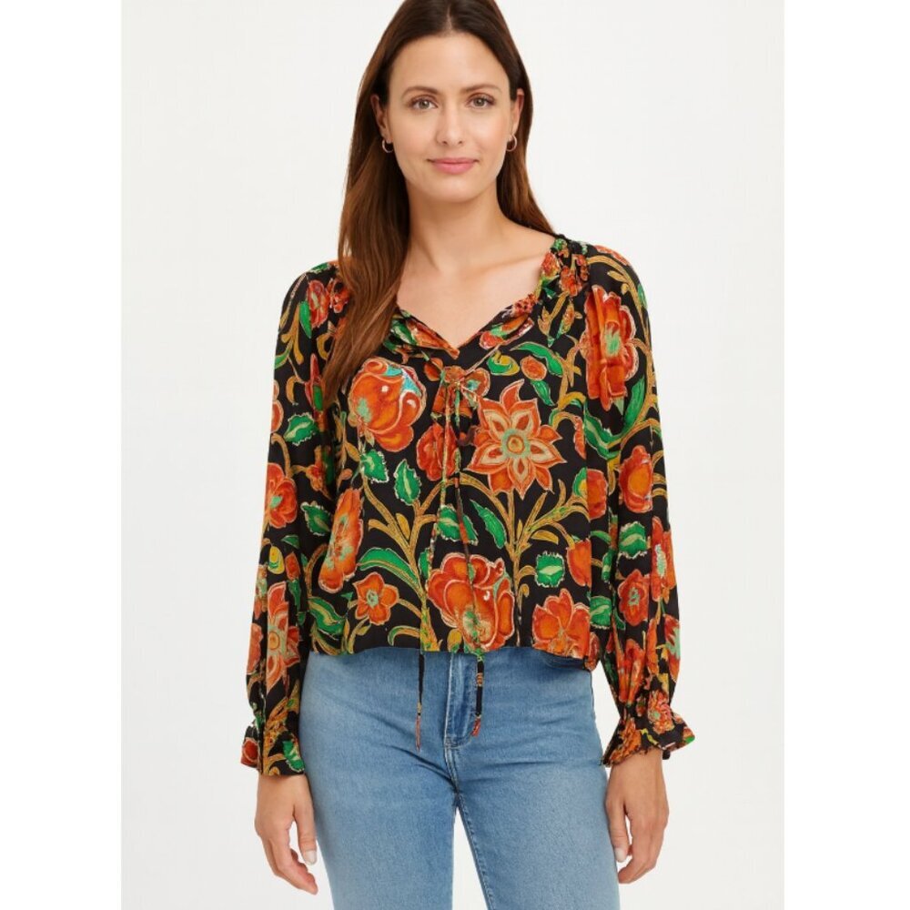 NWT Love the Label Irena Navy Blouse Size Small
